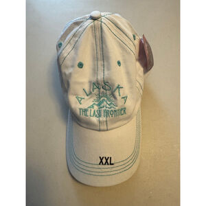 Men's Alaska Shirt Company White Teal Embroidered Baseball Hat One Size